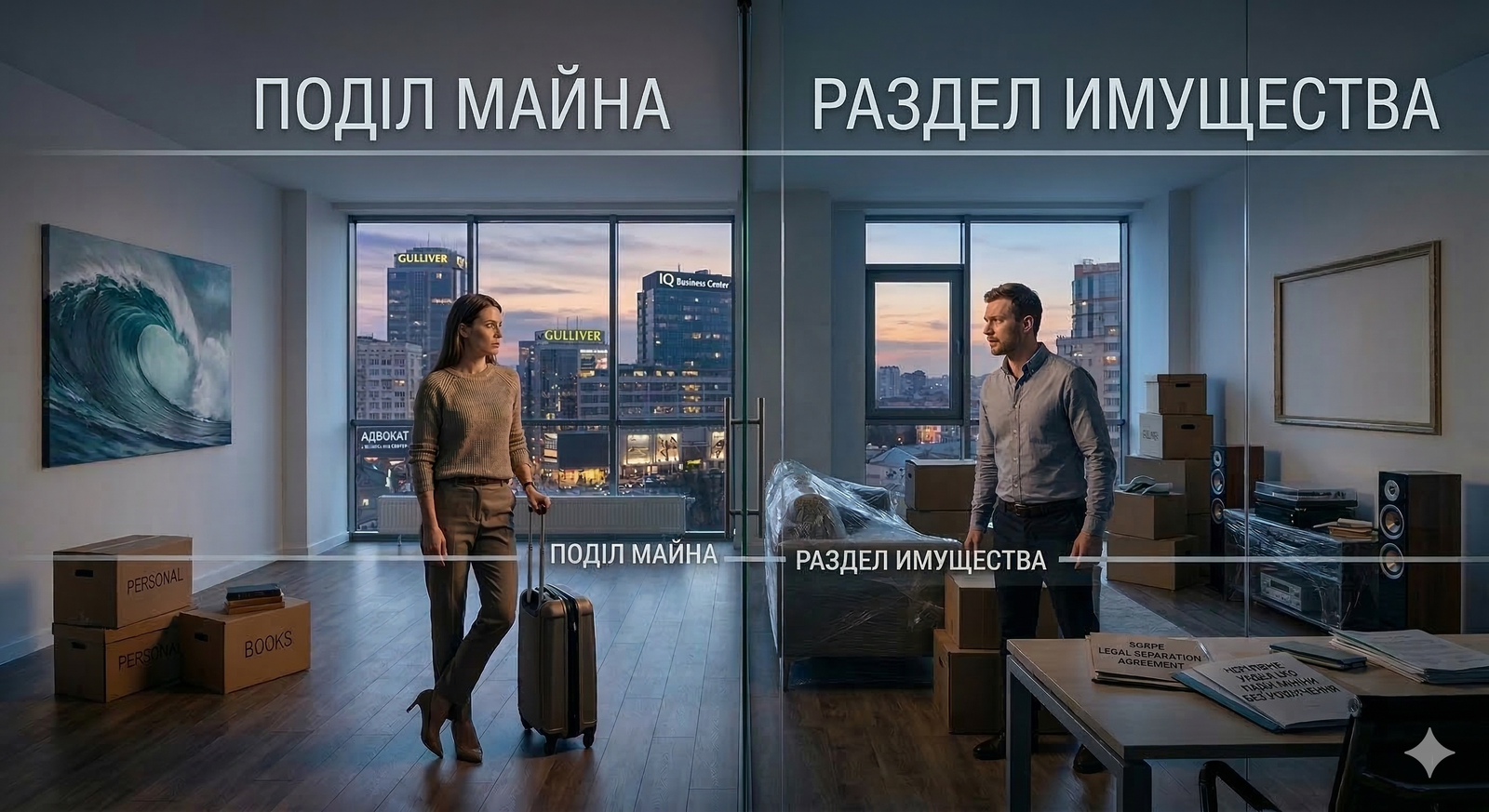 Поділ майна / Раздел имущества